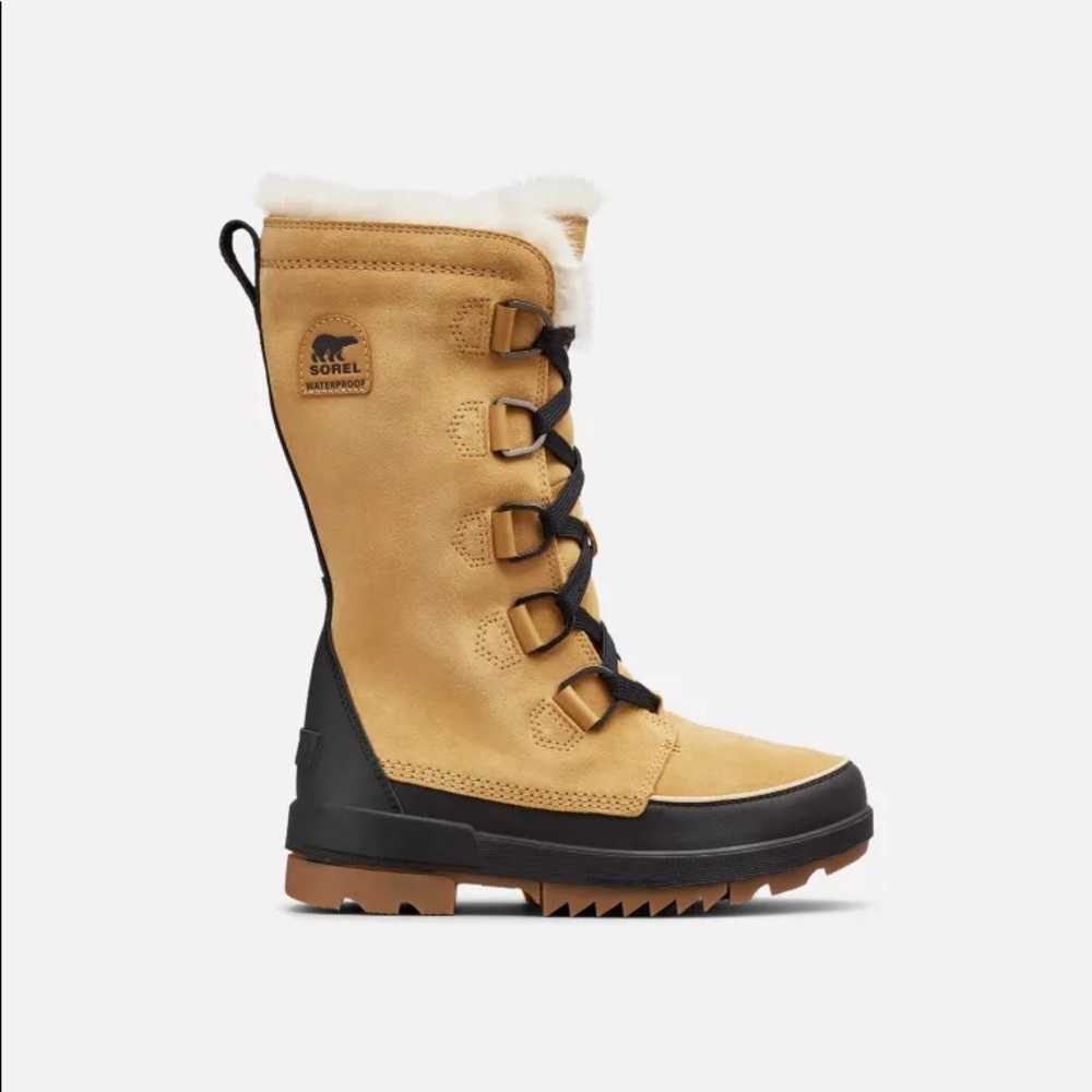 SOREL Tivoli Tall Snow Boot Curry Tan Black SZ 6.5